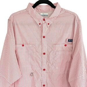 Columbia PFG Men's XXL Vented Fishing Shirt Red Check Long Sleeve XM7850